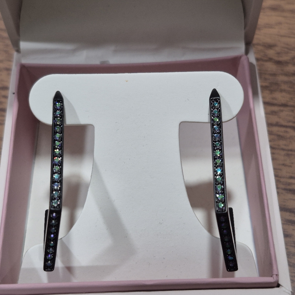 Nib Chrystina Genuine Crystal Abstract Earrings